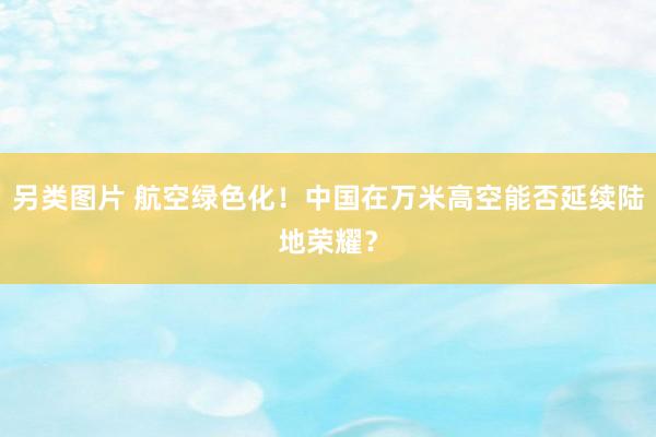 另类图片 航空绿色化！中国在万米高空能否延续陆地荣耀？