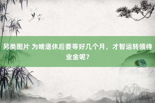 另类图片 为啥退休后要等好几个月，才智运转领待业金呢？