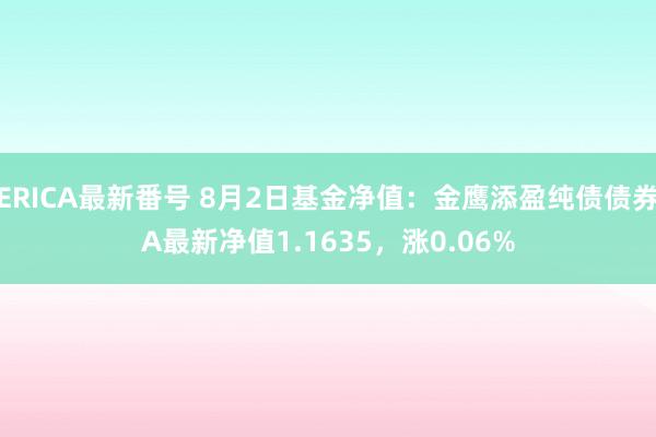 ERICA最新番号 8月2日基金净值：金鹰添盈纯债债券A最新净值1.1635，涨0.06%