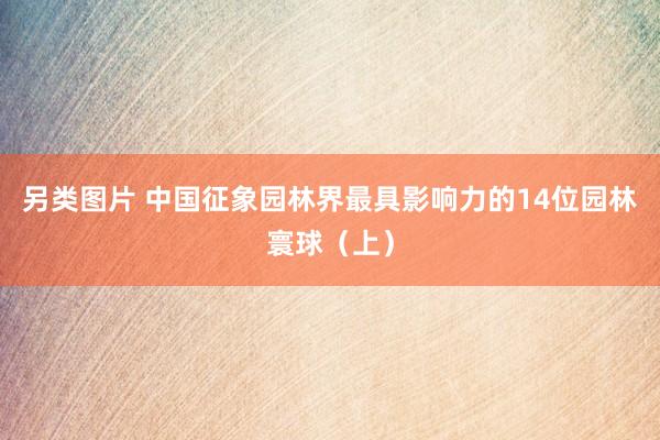 另类图片 中国征象园林界最具影响力的14位园林寰球（上）