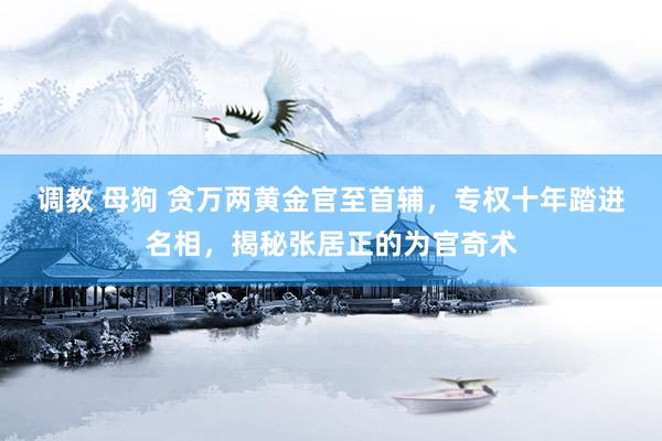 调教 母狗 贪万两黄金官至首辅，专权十年踏进名相，揭秘张居正的为官奇术