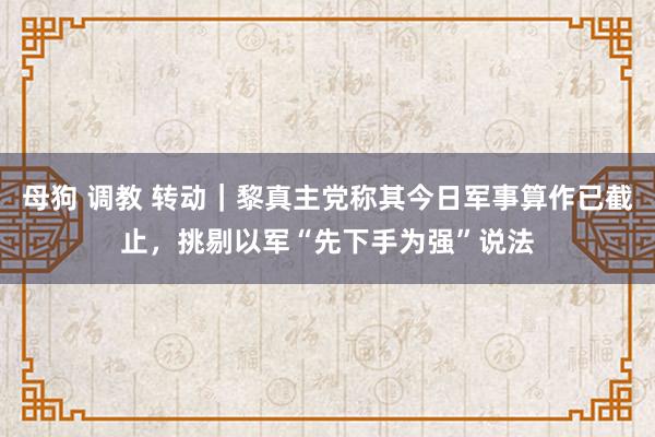 母狗 调教 转动｜黎真主党称其今日军事算作已截止，挑剔以军“先下手为强”说法