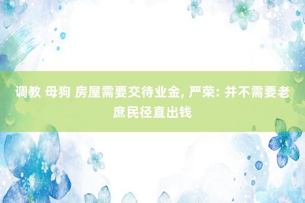 调教 母狗 房屋需要交待业金， 严荣: 并不需要老庶民径直出钱