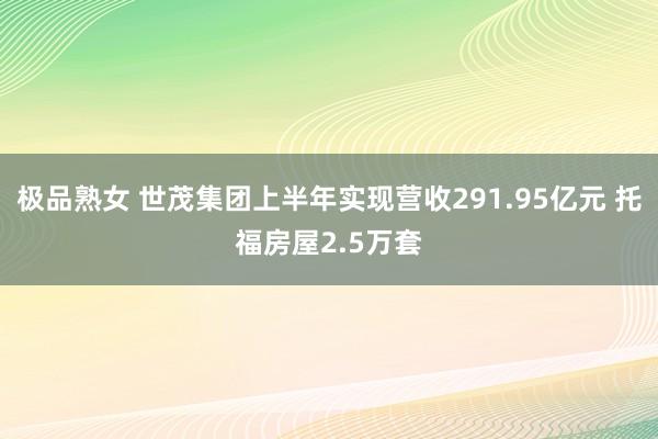 极品熟女 世茂集团上半年实现营收291.95亿元 托福房屋2.5万套