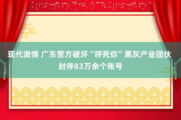 现代激情 广东警方破坏“呼死你”黑灰产业团伙 封停83万余个账号